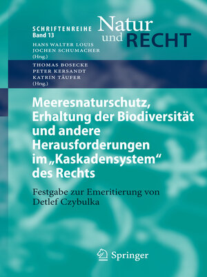 cover image of Meeresnaturschutz, Erhaltung der Biodiversität und andere Herausforderungen im "Kaskadensystem" des Rechts